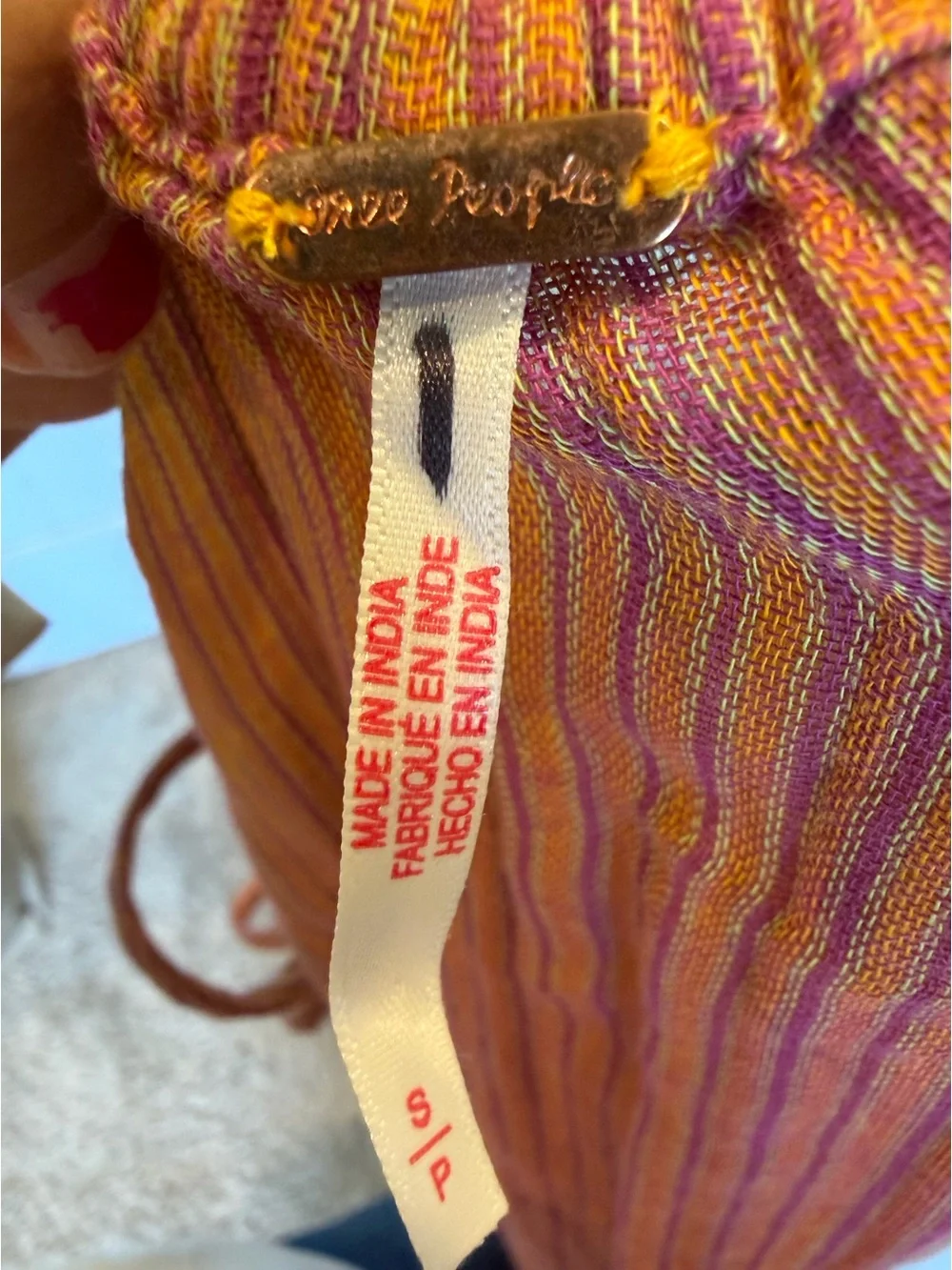 Free People Striped Mustard & Rust Midi Slip Dress